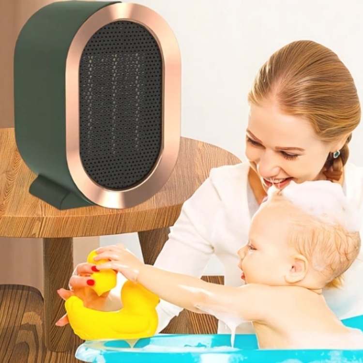 Portable Ceramic Space Heater | 500W Tabletop Electric Heater for Bedroom, Office & Desk | Personal Room Warmer with Tip-Over Protection | Lonoma