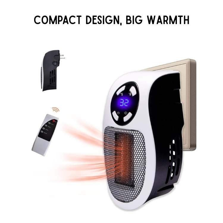 Radiateur céramique électrique compact pour chauffage rapide pièces 32 m² salle bain bureau maison hiver | Koossa