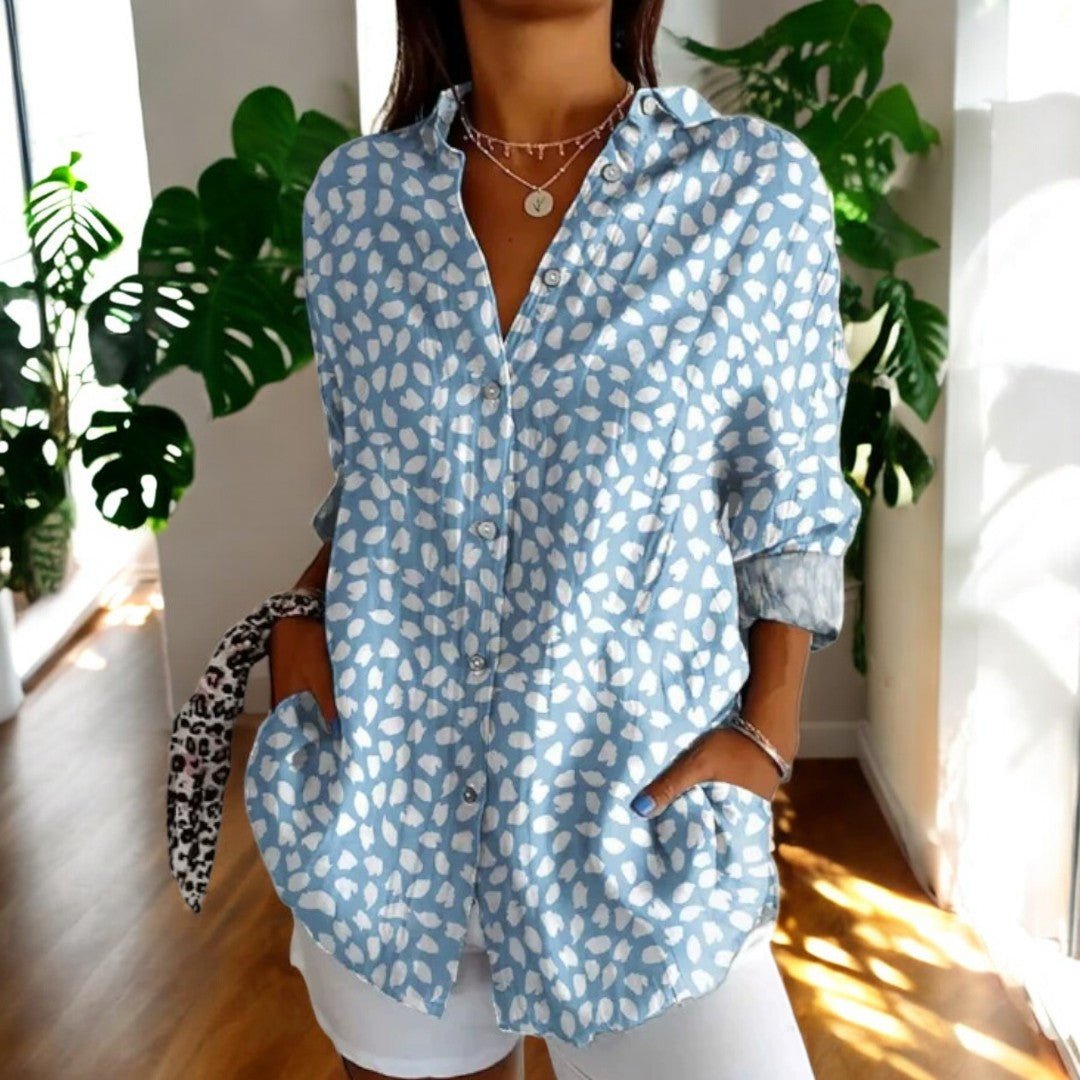Women's Vintage Floral Print Blouse — Elegant Long Sleeve Shirt for Work & Weekend Styling | Koossa