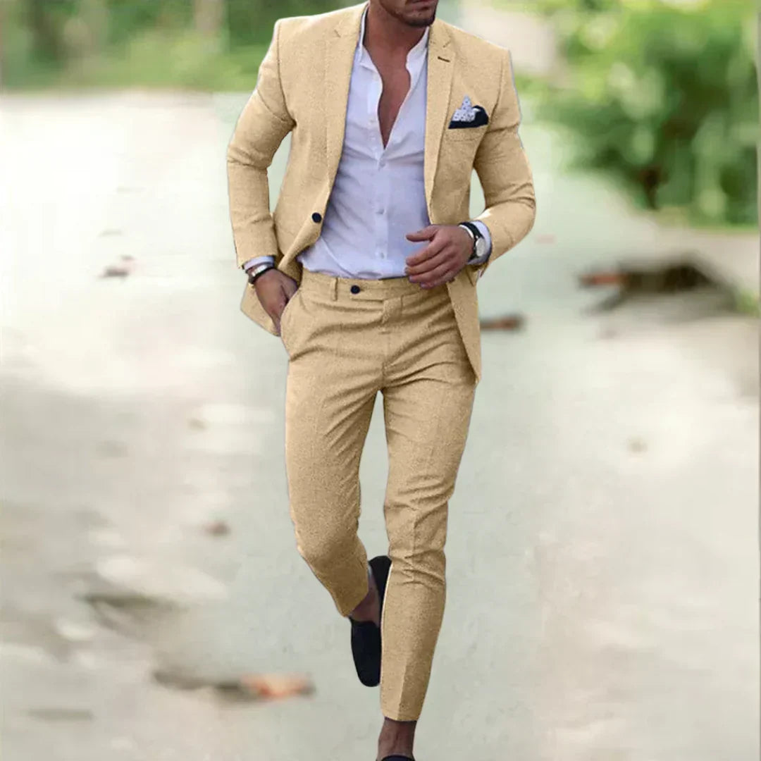 Men's Two-Piece Suit — Elegant Slim Fit Suit for Summer Weddings, Garden Parties & Business | Koossa