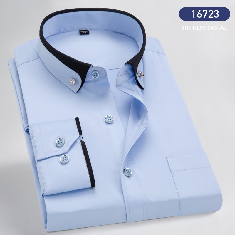 Men's Classic Long-Sleeve Shirt with Turn-Down Collar — Smart Casual Shirt for Work & Weekend | Koossa