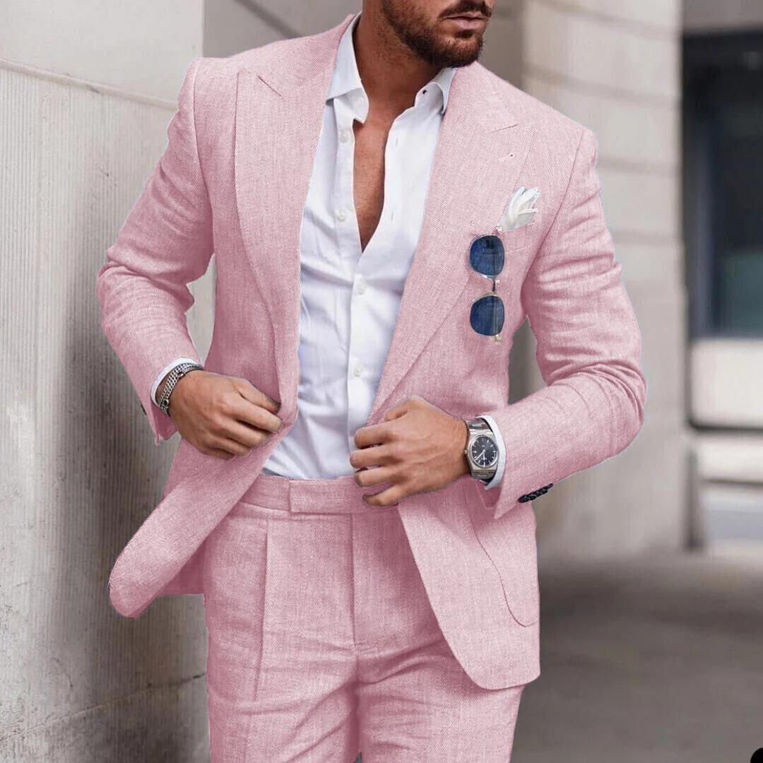 Men's Two-Piece Tailored Suit — Classic Formal Suit for Beach Weddings & Summer Celebrations | Koossa