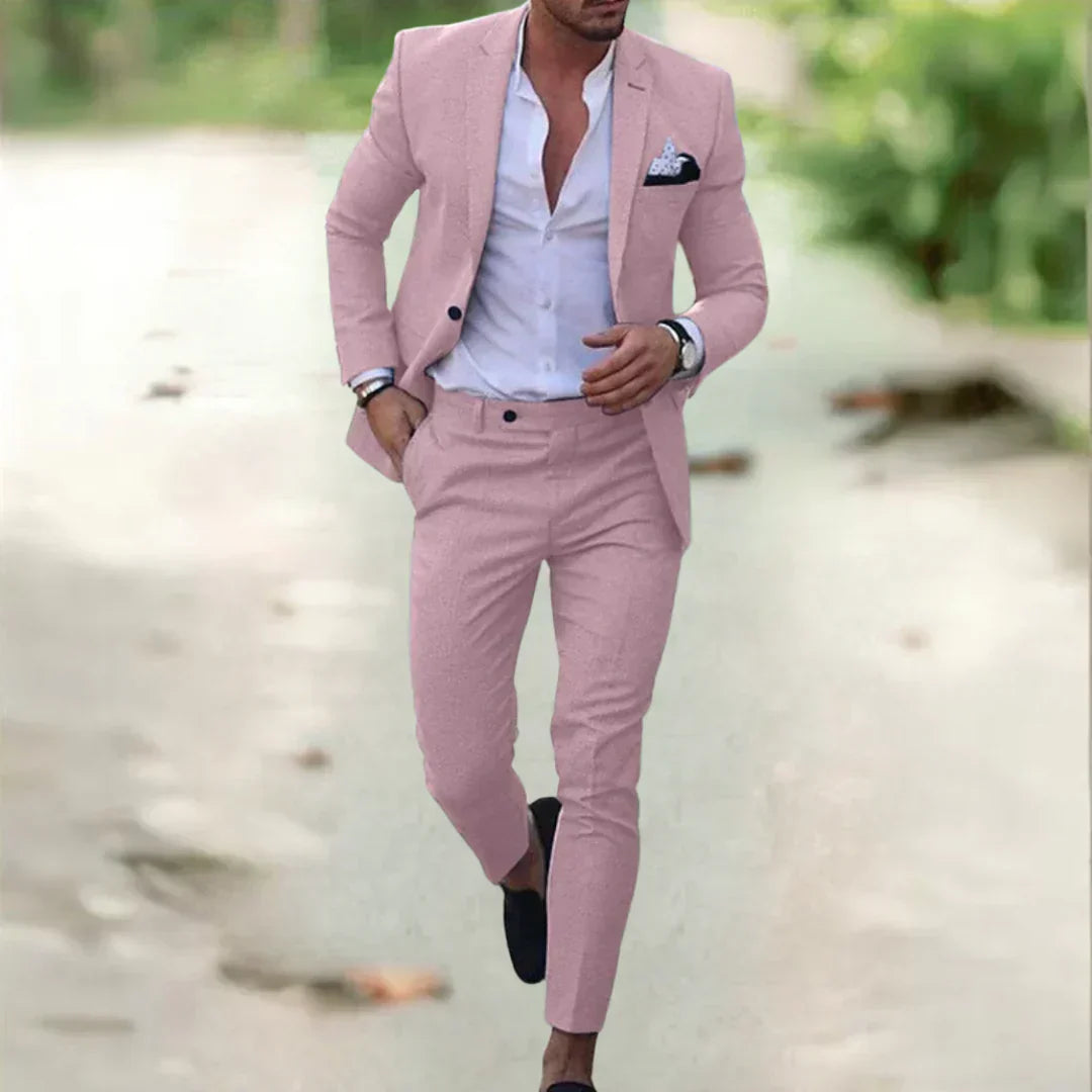 Men's Two-Piece Suit — Elegant Slim Fit Suit for Summer Weddings, Garden Parties & Business | Koossa