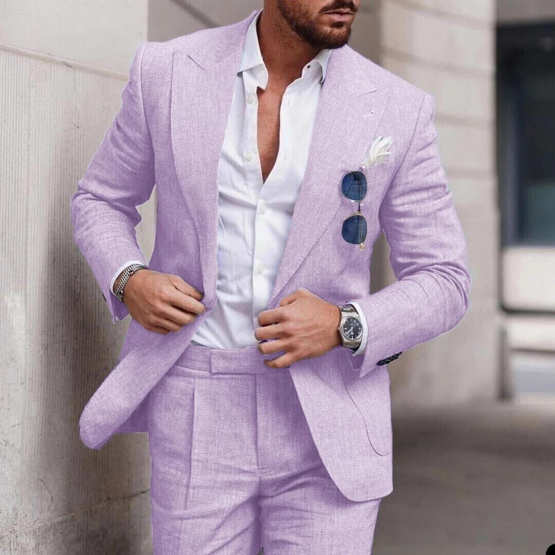 Men's Two-Piece Tailored Suit — Classic Formal Suit for Beach Weddings & Summer Celebrations | Koossa