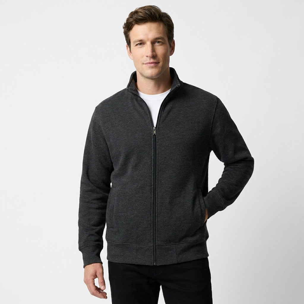 Men's Full-Zip Cardigan Sweater, Modern Fit Comfortable Layering Jacket for Fall, Winter & Spring, Casual Everyday Zip-Up Top | Lonoma