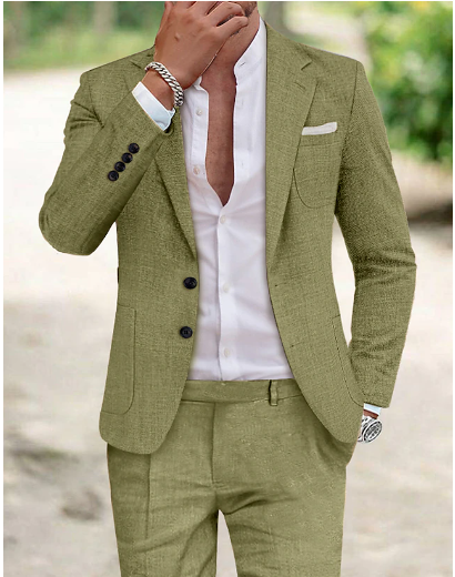 Men's Two-Piece Suit — Smart Casual Formal Wear for Business Meetings & Summer Weddings | Koossa