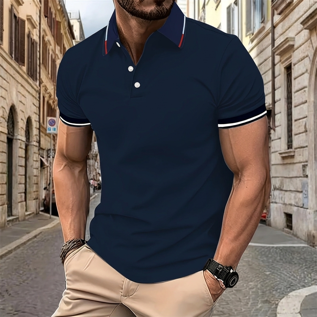 Men's Classic Polo Shirt with Button Placket — Smart Casual Top for Everyday Elegance & Refined Weekend Wear | Koossa