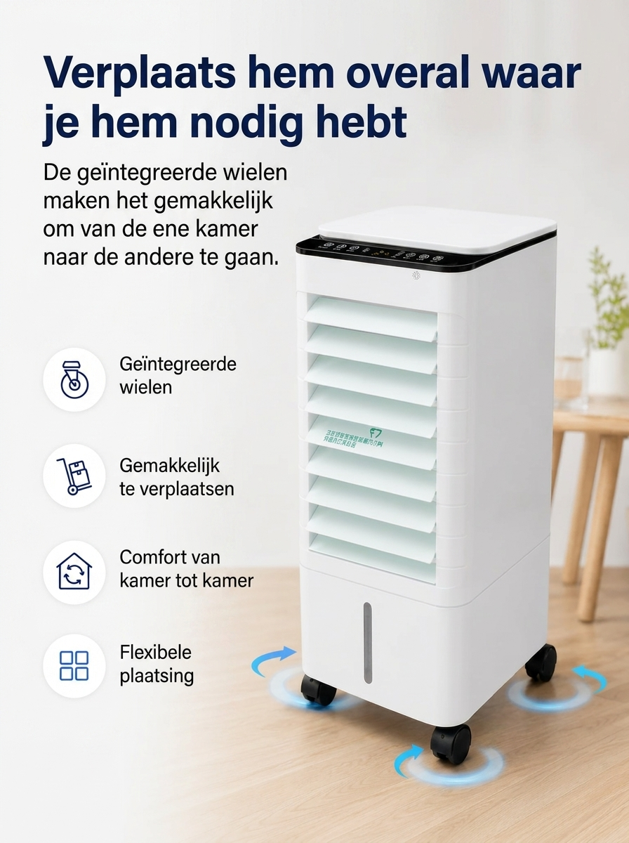 Rafraîchisseur d'air mobile 3-en-1 avec réservoir 7 L, minuteur et trois vitesses de ventilation pour intérieur | Koossa