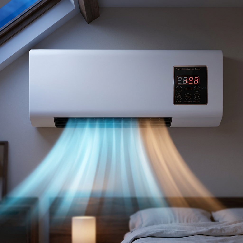 Wall Mounted Air Conditioner No Outdoor Unit, 4-in-1 Cooling Heating Fan Dehumidifier, Quiet Mini AC for Bedroom or Attic Room | Lonoma