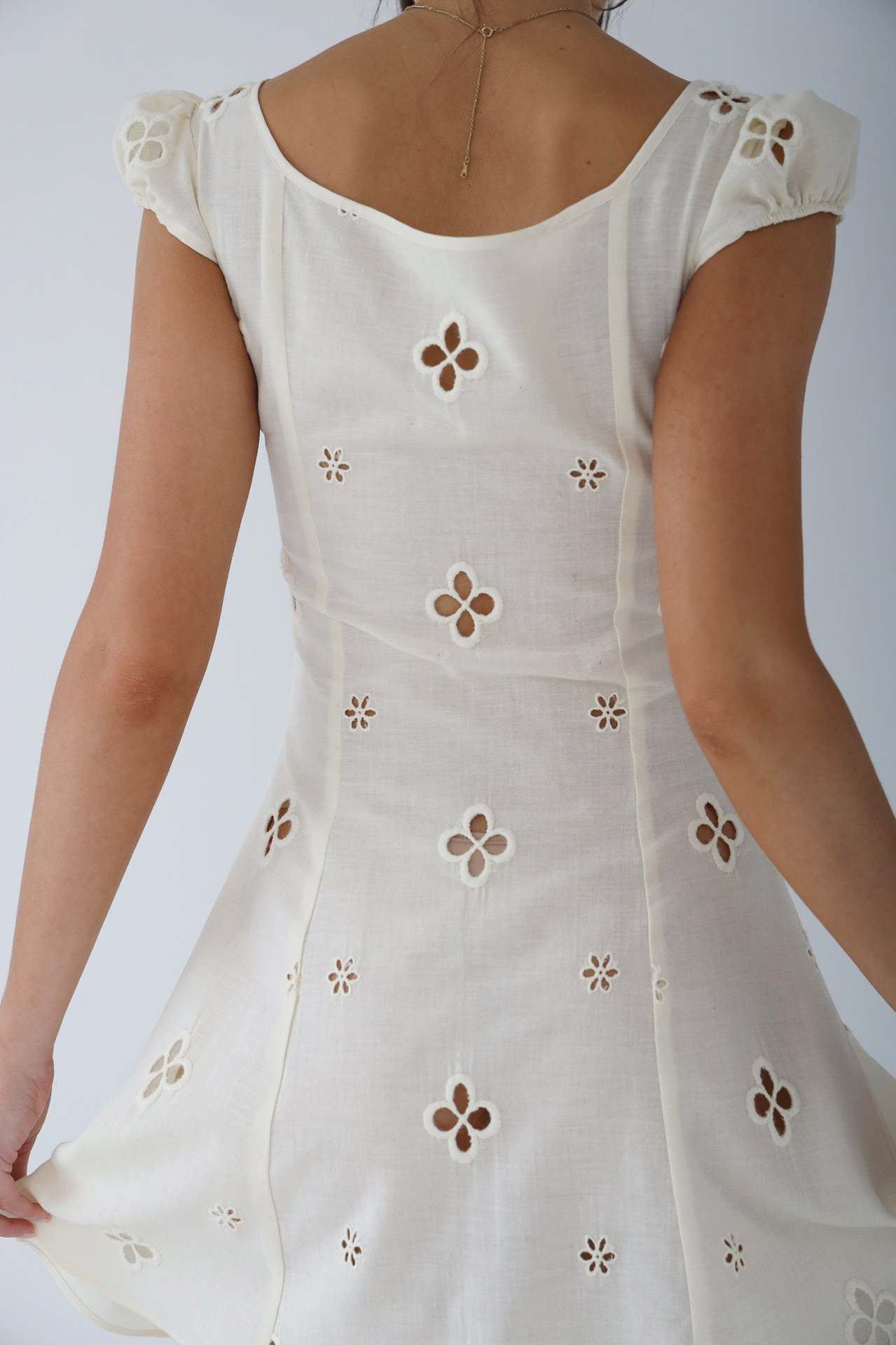 Women's White Midi Dress with Refined Silhouette for Weddings and Special Occasions | Elegant Event Dress | Flattering Length | Classic Ceremony Style | Koossa