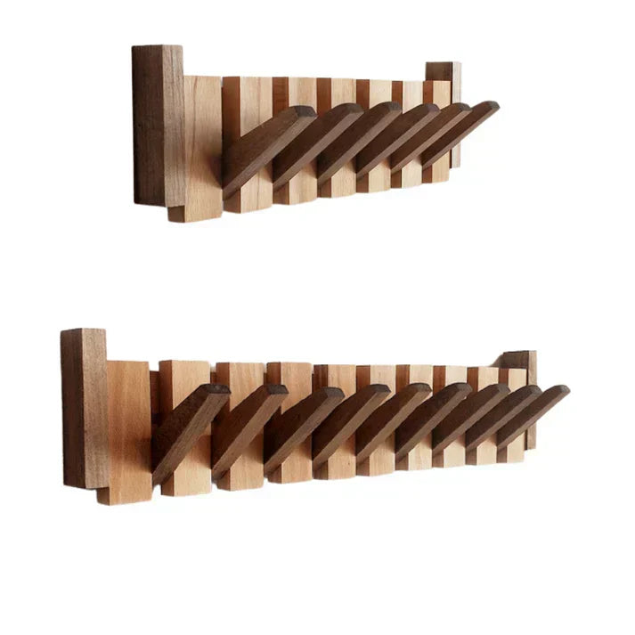 Patère Murale Motif Touches de Piano en Bois Massif avec Crochets Entrée Couloir Chambre Décor Musical | Koossa