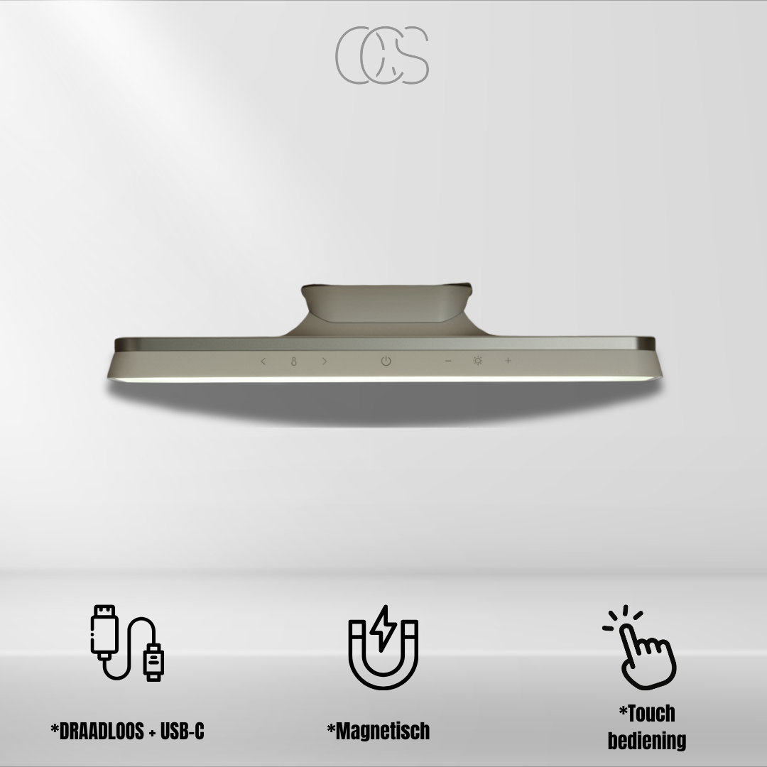 Applique LED magnétique sans fil dimmable aluminium 30 cm rechargeable USB-C éclairage d'ambiance moderne | Koossa