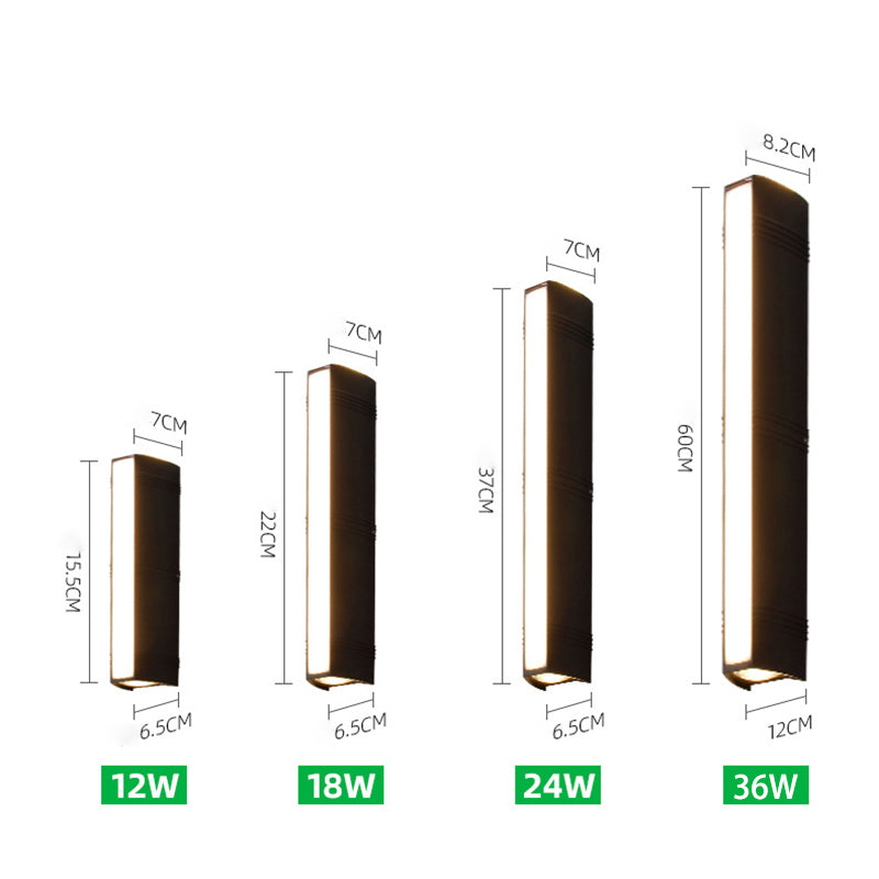 Applique murale LED extérieure étanche noire en aluminium IP65 pour terrasse jardin balcon moderne design | Koossa