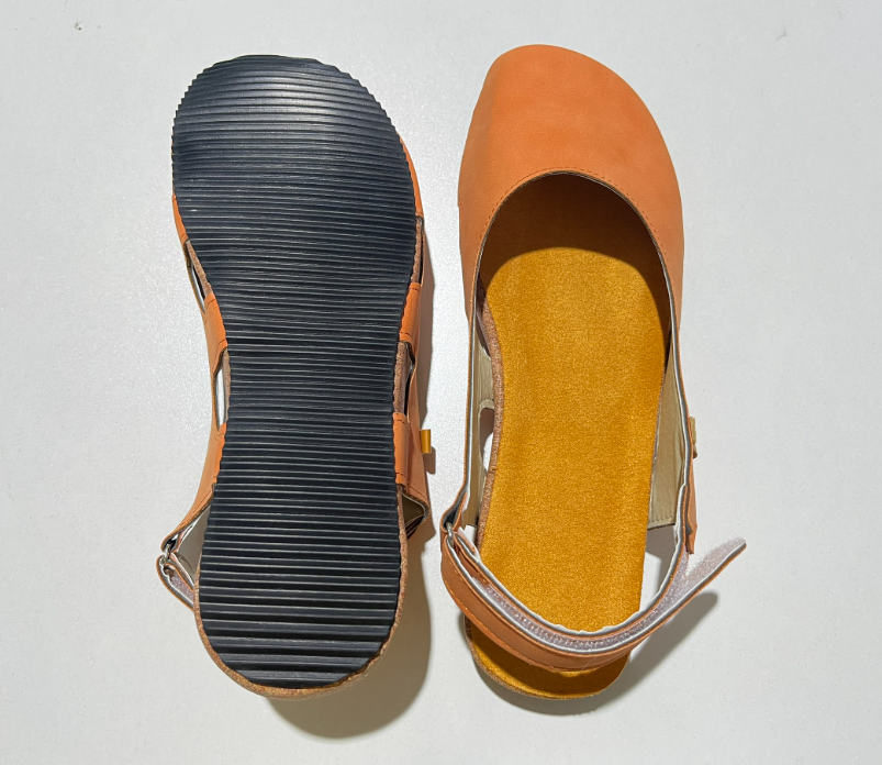 Women's Slingback Sandals with Closed Toe and Adjustable Strap in Royal Blue, Black, Light Brown, and Orange | Koossa