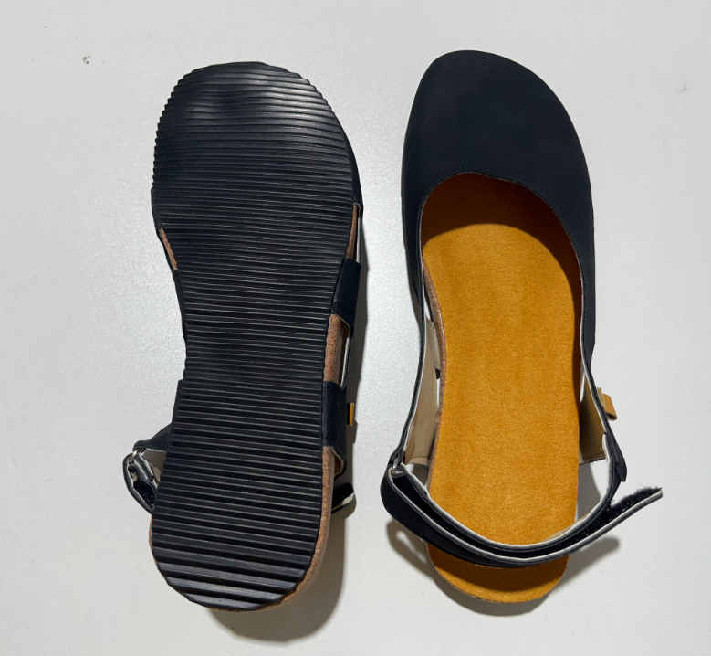 Women's Slingback Sandals with Closed Toe and Adjustable Strap in Royal Blue, Black, Light Brown, and Orange | Koossa