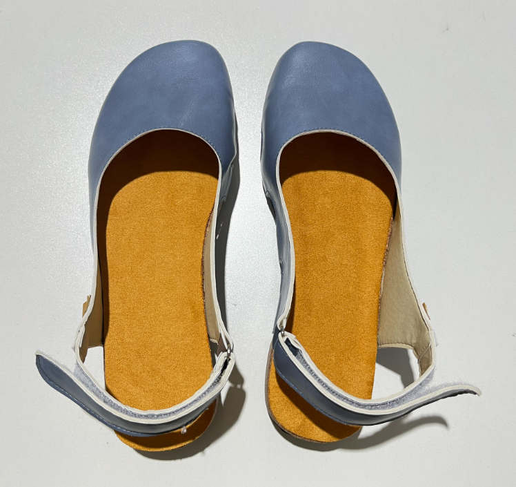 Women's Slingback Sandals with Closed Toe and Adjustable Strap in Royal Blue, Black, Light Brown, and Orange | Koossa