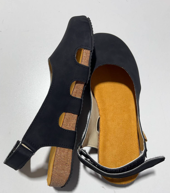 Women's Slingback Sandals with Closed Toe and Adjustable Strap in Royal Blue, Black, Light Brown, and Orange | Koossa