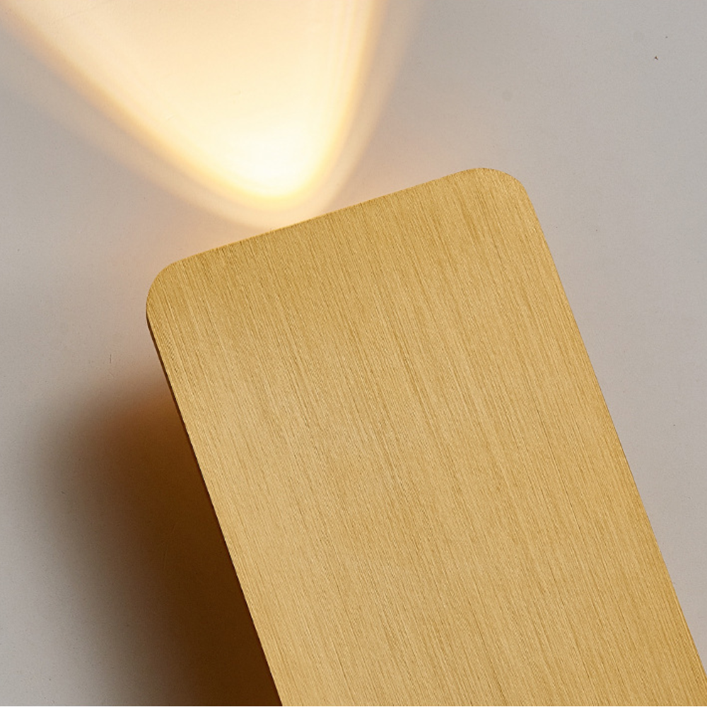 Modern Metal Wall Sconce LED Rectangle Design for Bedroom Living Room Hallway | Hardwired Contemporary Fixture Gold Black White Gray | Lonoma