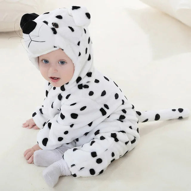Baby Animal Onesie Costume with Hood, Full-Zip Fleece Romper Jumpsuit for Infants & Toddlers, Cozy Loungewear, Playdates & Photo Shoots | Lonoma