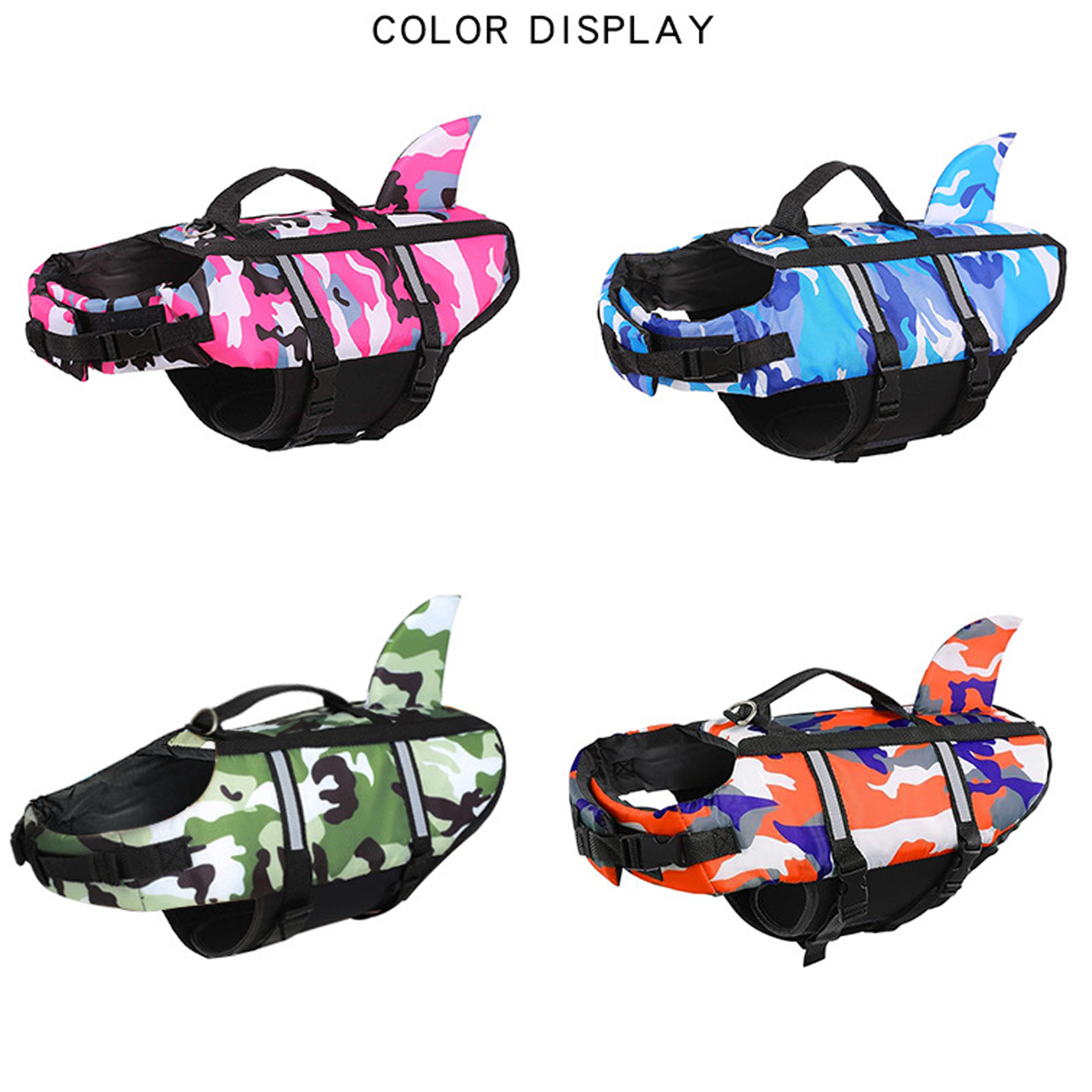 Dog Life Jacket Ripstop 600D Dachshund Swim Vest Adjustable Quick-Release Reflective Camouflage Flotation Aid Small Dog Water Safety | Koossa