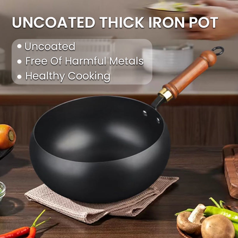 Récipient Profond en Fonte Noire 24 cm Induction Gaz Four Sautés Mijotés Braisés Cuisine Asiatique Robuste | Koossa