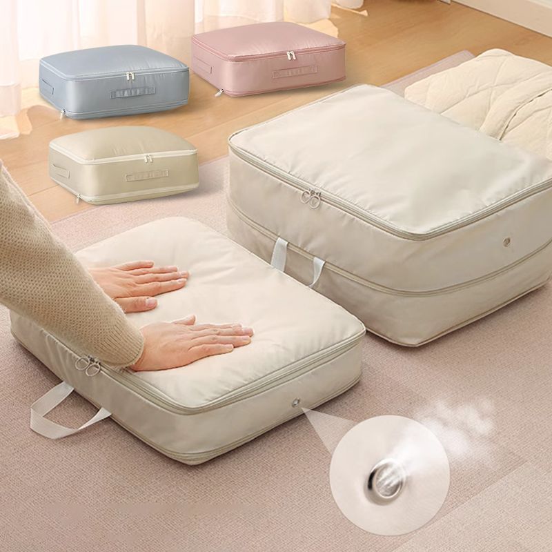 Under Bed Storage Bag with Handles, Nylon Fabric Organizer for Closet, Comforters, Blankets, Seasonal Clothing, Gray Beige Pink | Lonoma