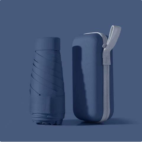 Collapsible Rain Umbrella with Hard Shell Storage Case for Commuting Travel Work Everyday | Lonoma