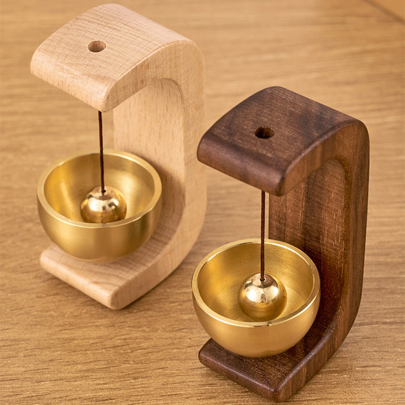 Carillon éolien en bois magnétique avec bol sonore suspendu style scandinave décoration méditative zen | Koossa