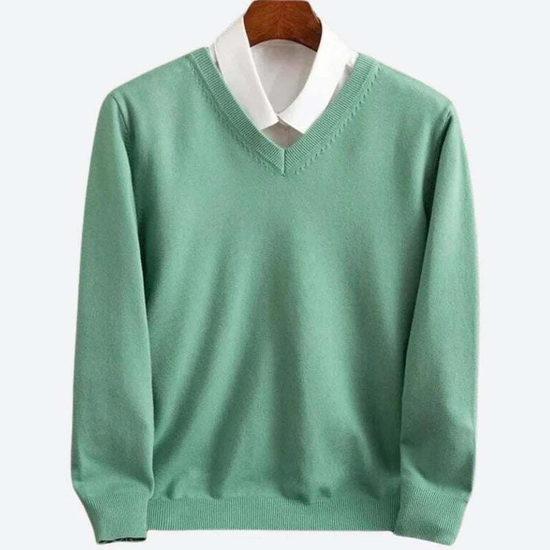 Men's 100% Cashmere Crew Neck Sweater – Soft Warm Long Sleeve Pullover for Fall, Winter, Office and Casual Everyday Layering | Lonoma