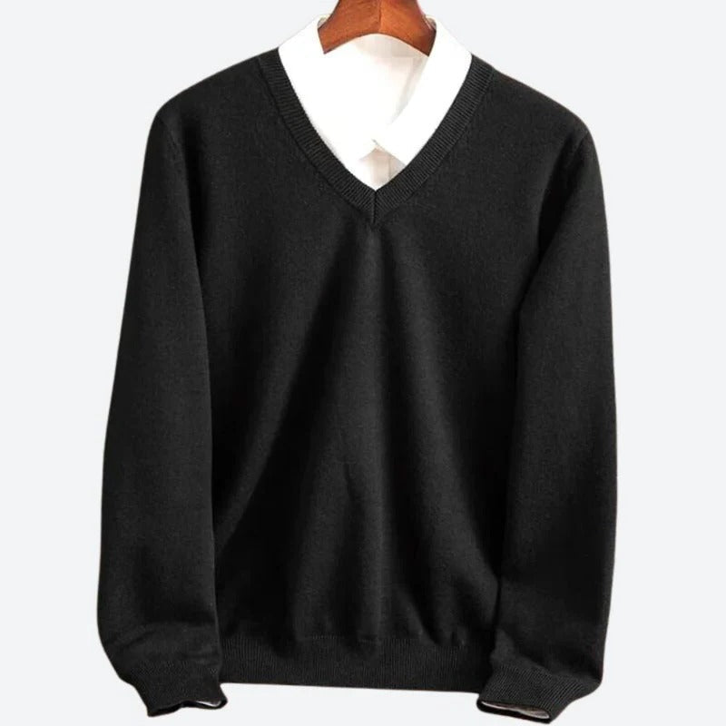 Men's 100% Cashmere Crew Neck Sweater – Soft Warm Long Sleeve Pullover for Fall, Winter, Office and Casual Everyday Layering | Lonoma