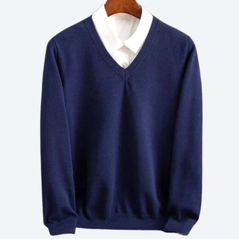 Men's 100% Cashmere Crew Neck Sweater – Soft Warm Long Sleeve Pullover for Fall, Winter, Office and Casual Everyday Layering | Lonoma
