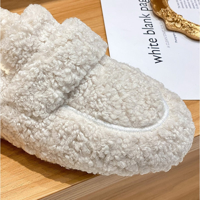 Women's Teddy Fleece Slippers in Black, Cream & Khaki – Cushioned Indoor & Outdoor Comfort | Koossa