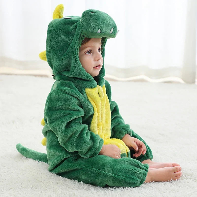 Baby Animal Onesie Costume with Hood, Full-Zip Fleece Romper Jumpsuit for Infants & Toddlers, Cozy Loungewear, Playdates & Photo Shoots | Lonoma