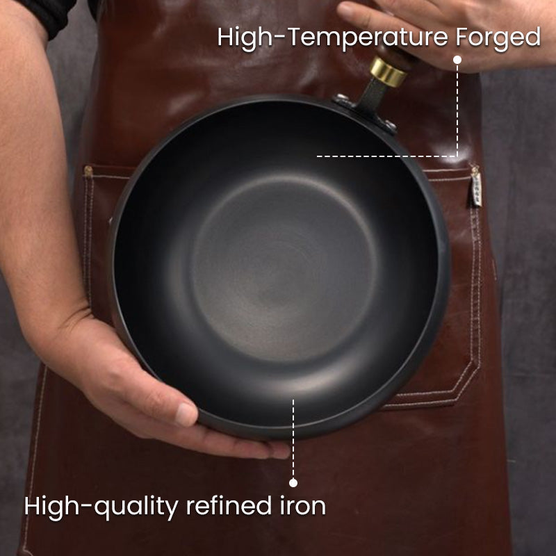 Récipient Profond en Fonte Noire 24 cm Induction Gaz Four Sautés Mijotés Braisés Cuisine Asiatique Robuste | Koossa