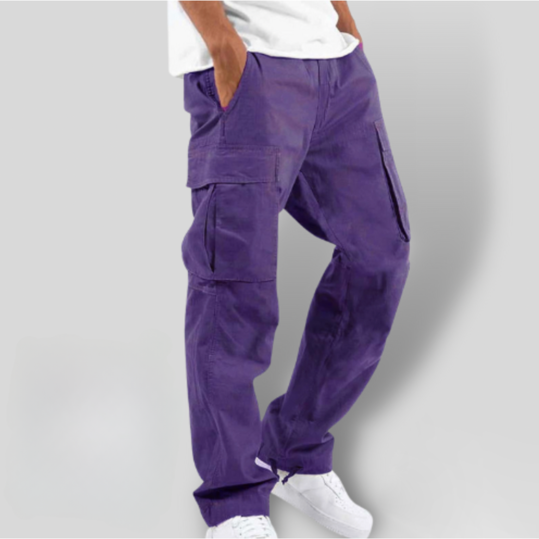 Relaxed Cargo Trousers with Flap Pockets in Cotton Twill | Versatile Everyday Trousers with Functional Utility Styling | Koossa