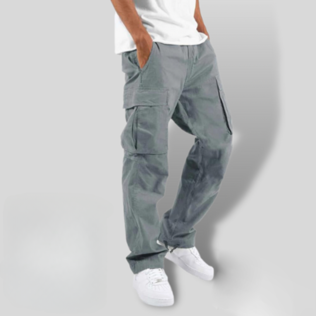 Relaxed Cargo Trousers with Flap Pockets in Cotton Twill | Versatile Everyday Trousers with Functional Utility Styling | Koossa