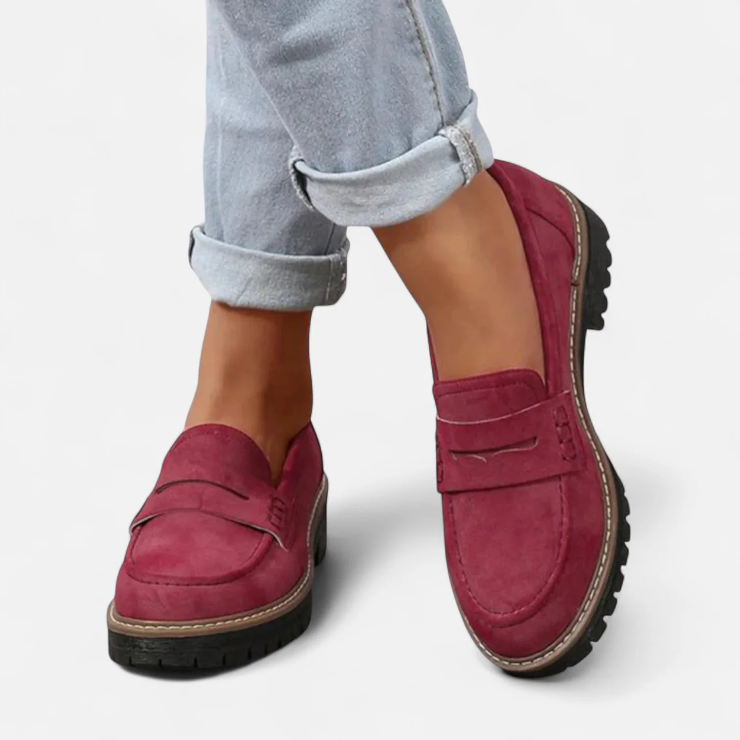 Women's Chunky Sole Loafers in Black, Khaki, Pink, Navy & More | Koossa