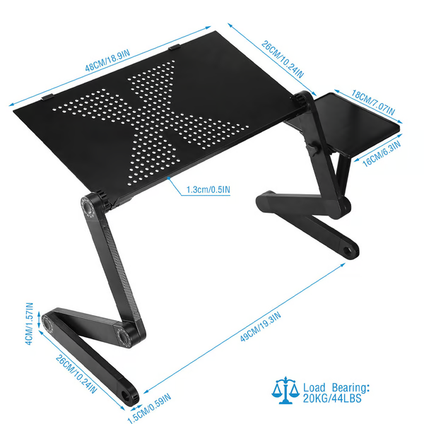 Adjustable Ergonomic Laptop Stand — 360° Rotating Multi-Angle Portable Workstation for Home & Office | Koossa