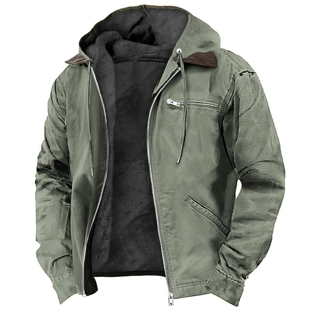 Men Quilted Parka Coat with Hood — Long Winter Jacket for Cold Weather and Everyday Elegance | Koossa