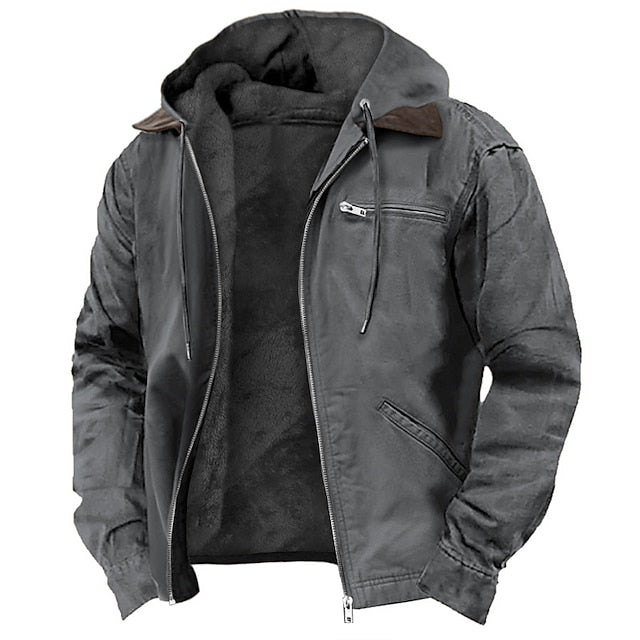 Men Quilted Parka Coat with Hood — Long Winter Jacket for Cold Weather and Everyday Elegance | Koossa