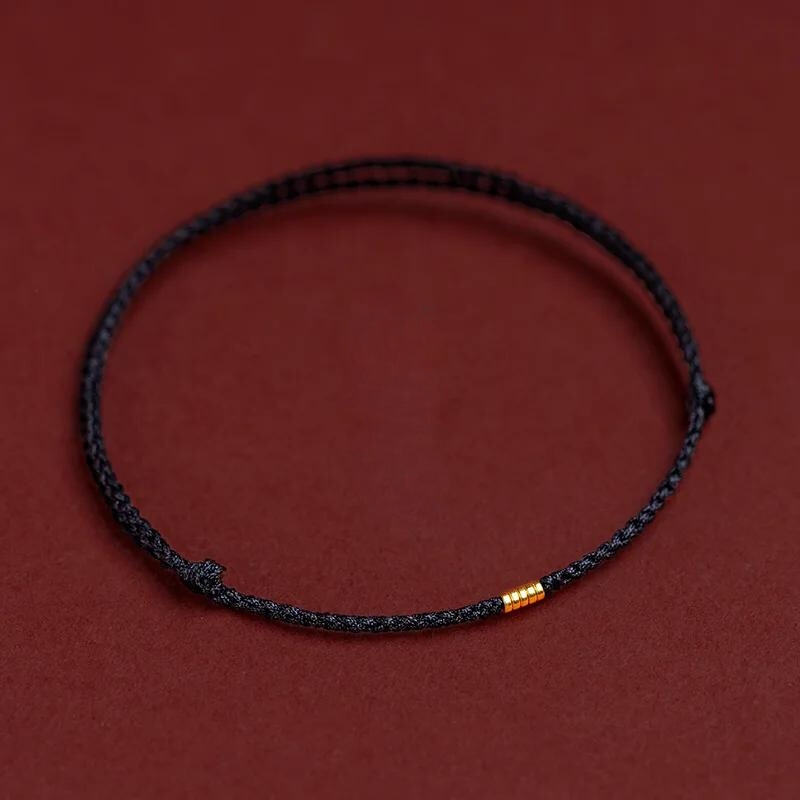 Bracelet tressé en cordon avec perles dorées – Symbole de protection et d'énergie positive pour femme réglable | Koossa