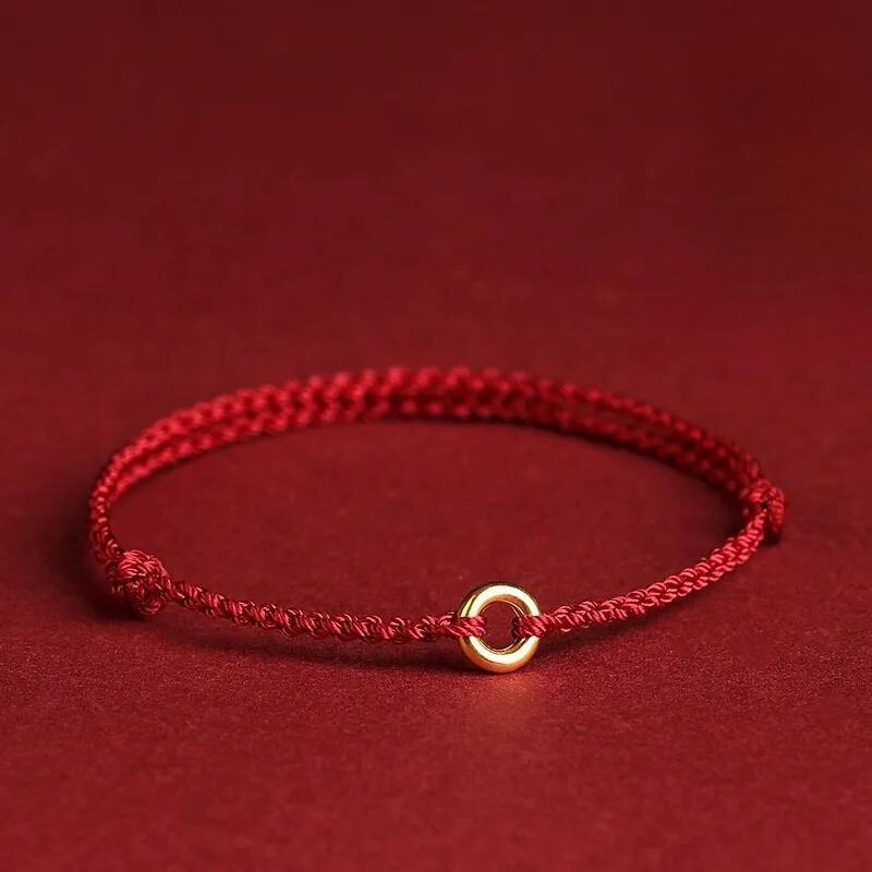 Bracelet tressé en cordon avec perles dorées – Symbole de protection et d'énergie positive pour femme réglable | Koossa