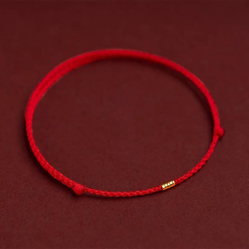 Bracelet tressé en cordon avec perles dorées – Symbole de protection et d'énergie positive pour femme réglable | Koossa