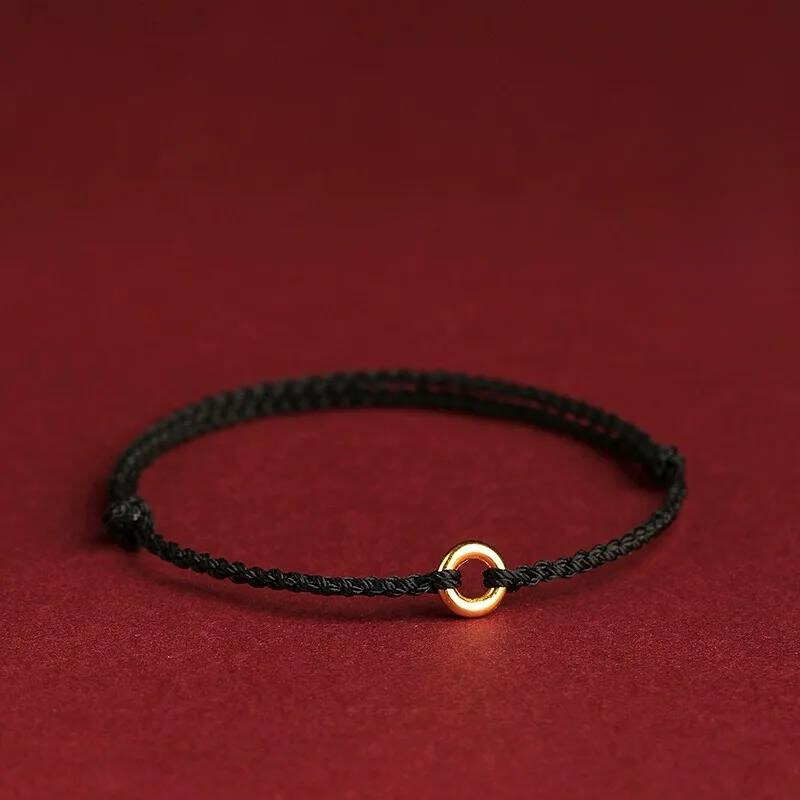 Bracelet tressé en cordon avec perles dorées – Symbole de protection et d'énergie positive pour femme réglable | Koossa