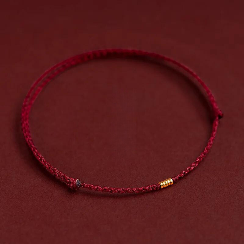 Bracelet tressé en cordon avec perles dorées – Symbole de protection et d'énergie positive pour femme réglable | Koossa