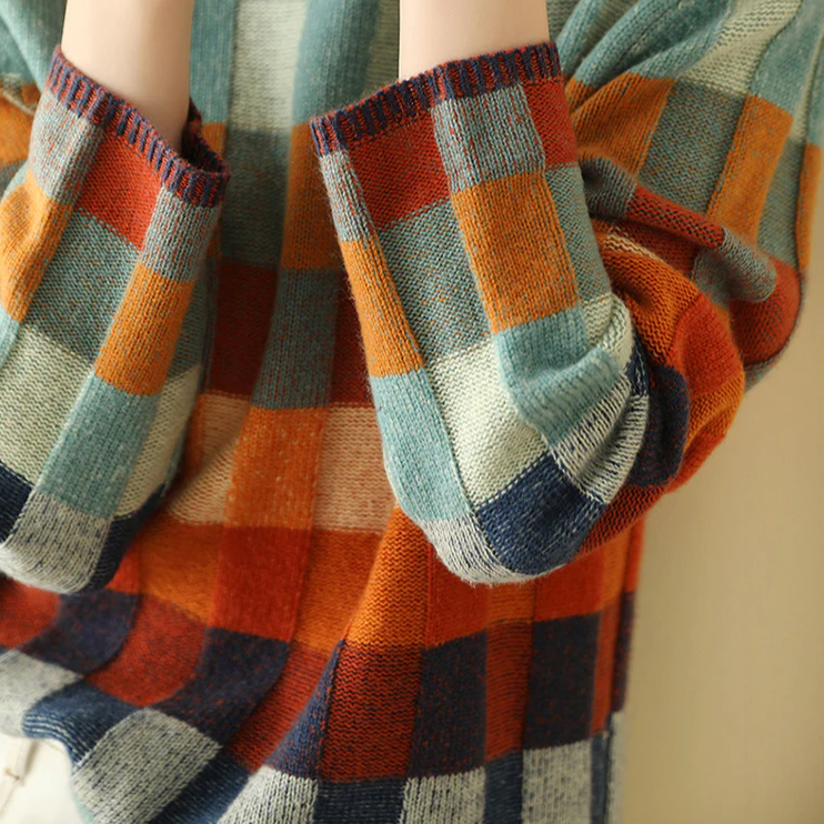 Women's Turtleneck Jumper in Mixed Colours — Elegant Autumn Knitwear for Sophisticated Style | Koossa