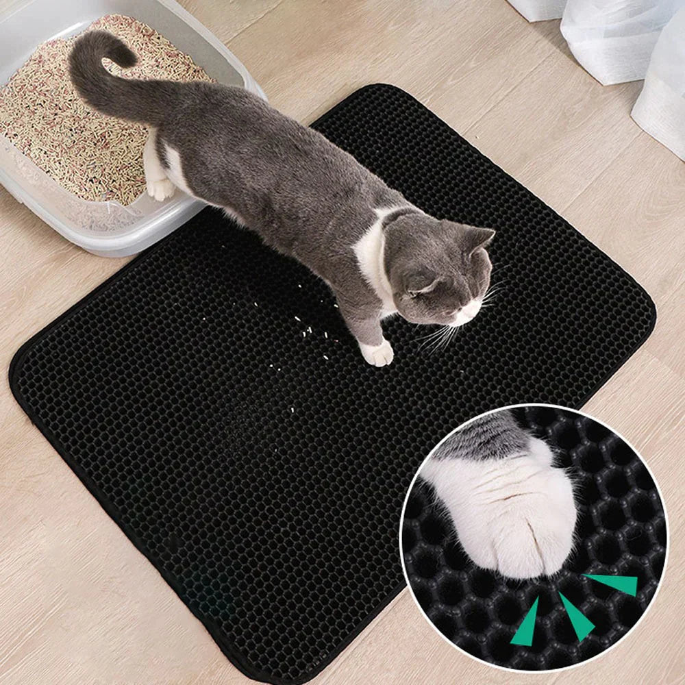 Cat Litter Mat Trapping Double Layer Foldable Waterproof Non Slip EVA Foam BPA Free 30x45 40x55 55x75cm Kitten Litter Catcher | Koossa