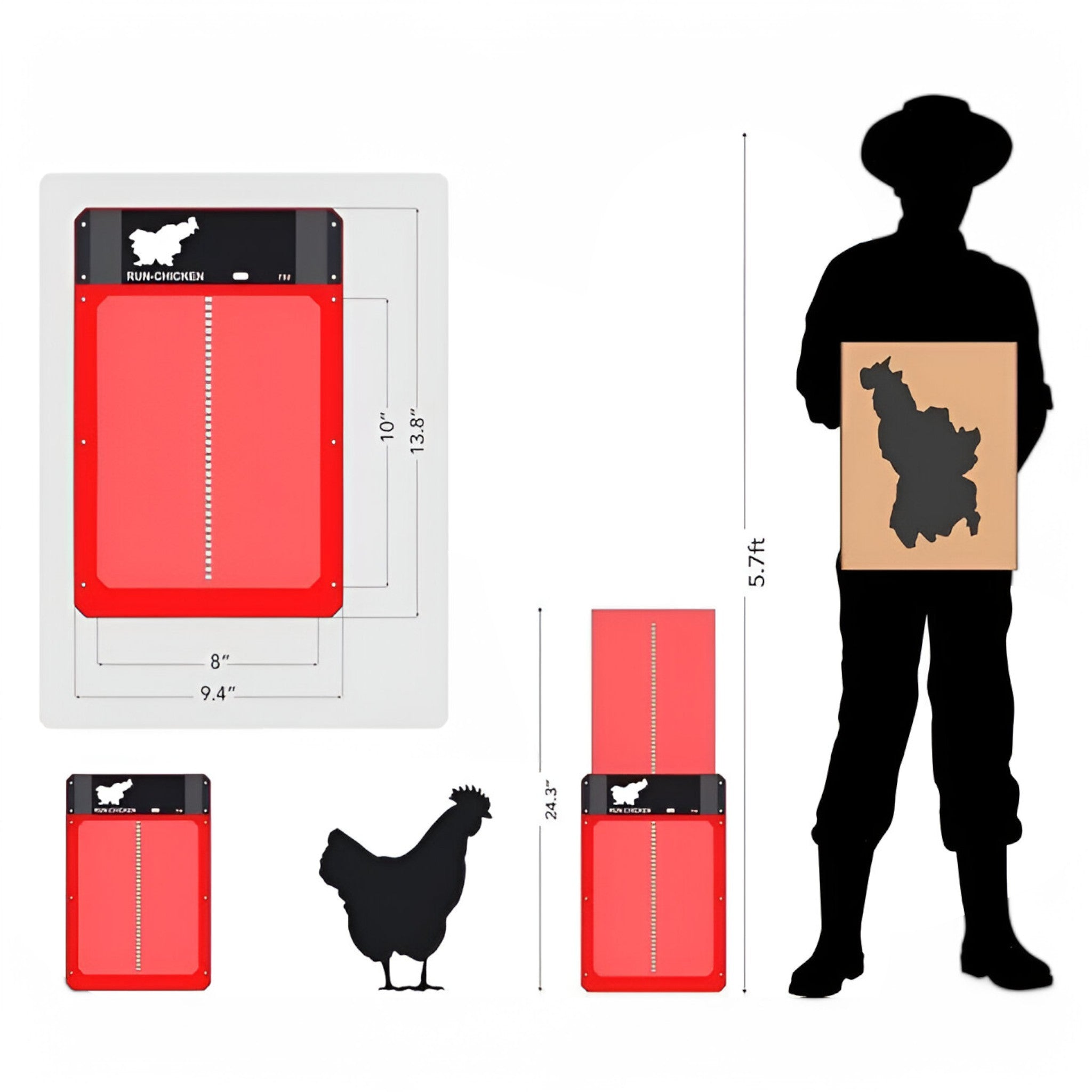 Automatic Chicken Coop Door Light Sensor Timer Battery Powered Weatherproof Green Coop Door Opener Poultry Safety | Koossa