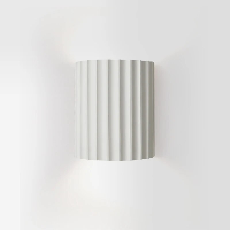 Ribbed Resin Wall Sconce, Up and Down Light, 6.5 in Indoor Hardwired Fixture for Hallway, Entryway, Bedroom, Living Room Accent Lighting | Lonoma