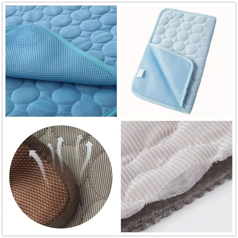 Pet Cooling Mat Ice Silk Breathable S–2XL 50x40cm–150x100cm No Water No Electric Dog Cat Summer Cool Pad Washable | Koossa